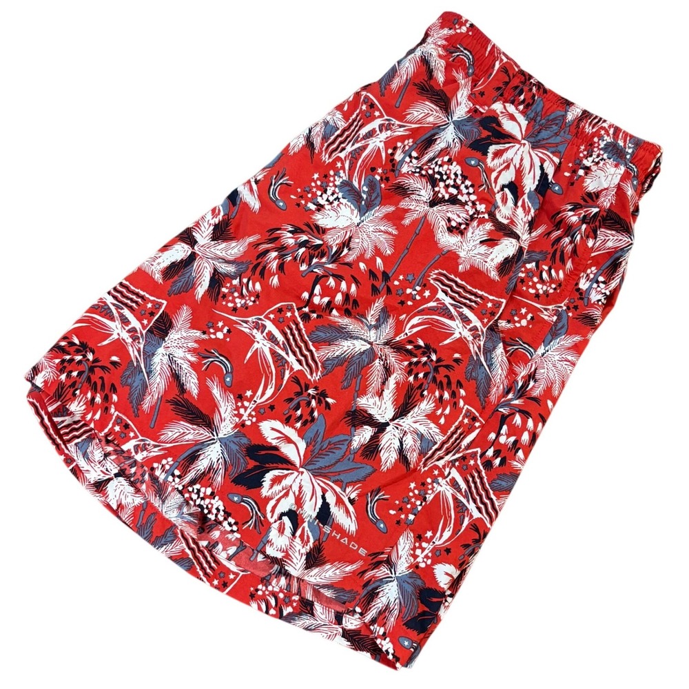 Columbia PFG Mens Backcast II Water Shorts Red Tropical Palm Marlin L